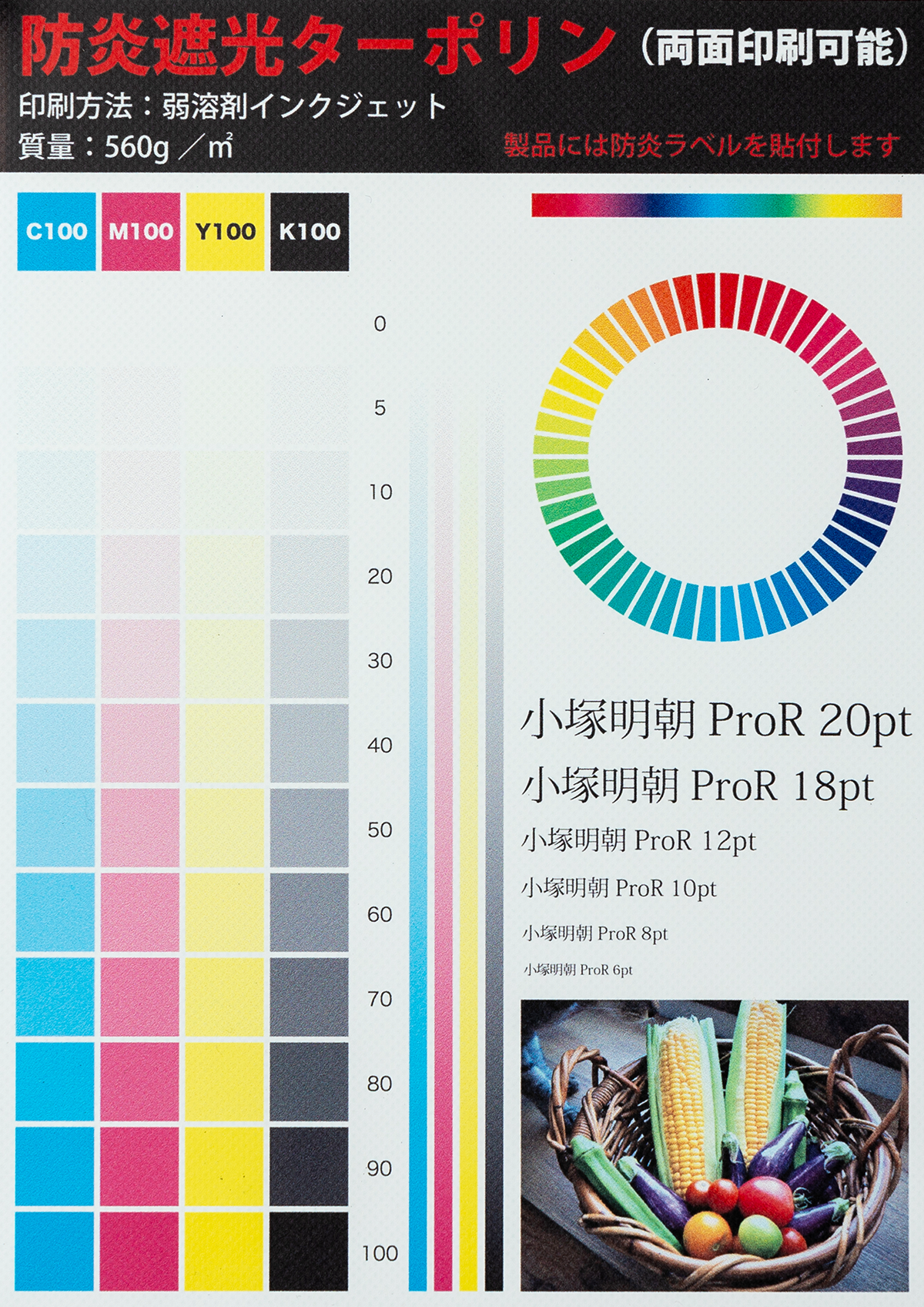 防炎遮光ターポリン(片面印刷) - 表面